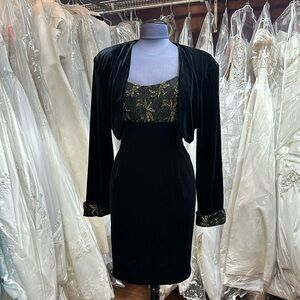 Vintage Dress and Bolero w/ Shoulder Pads